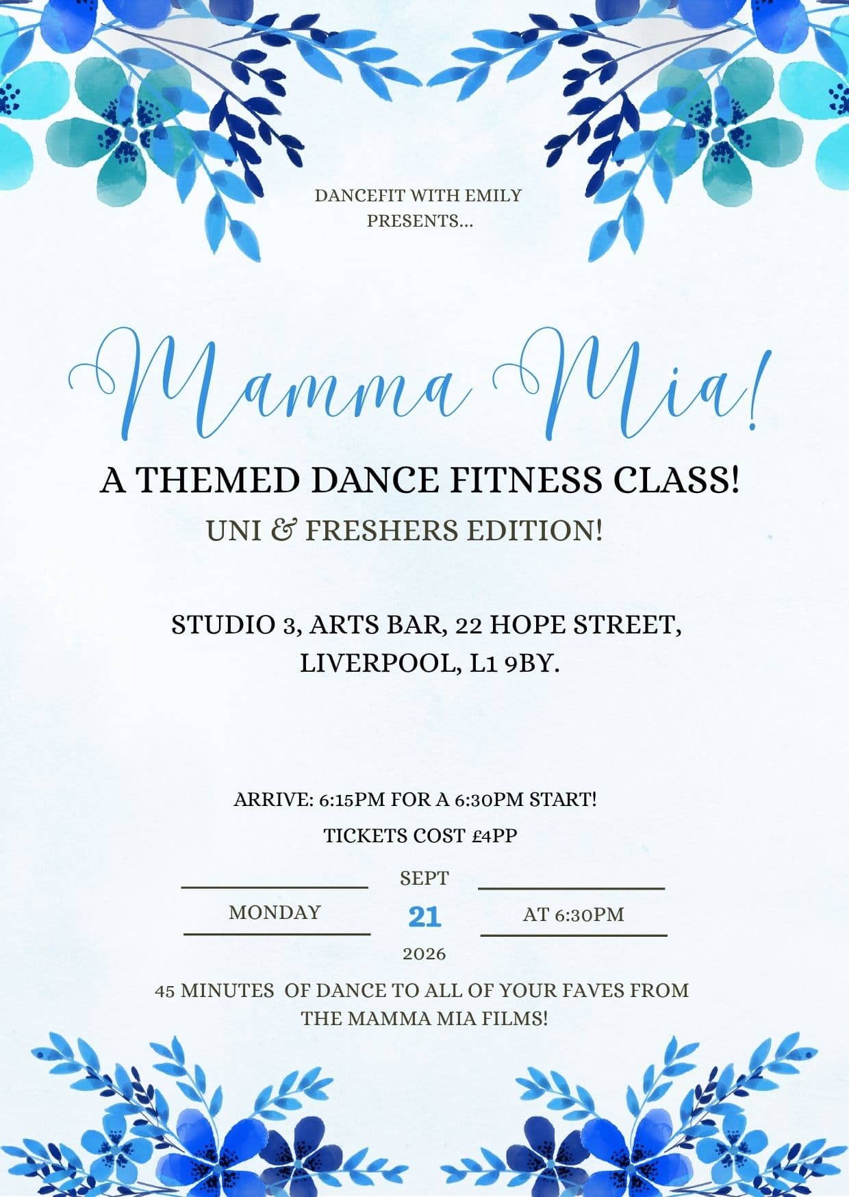 STUDENT ONLY Mamma Mia Class